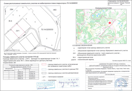 схема расположения на кадастровом плане