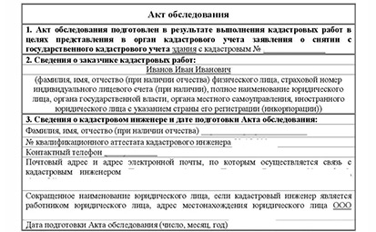 акт обследования
